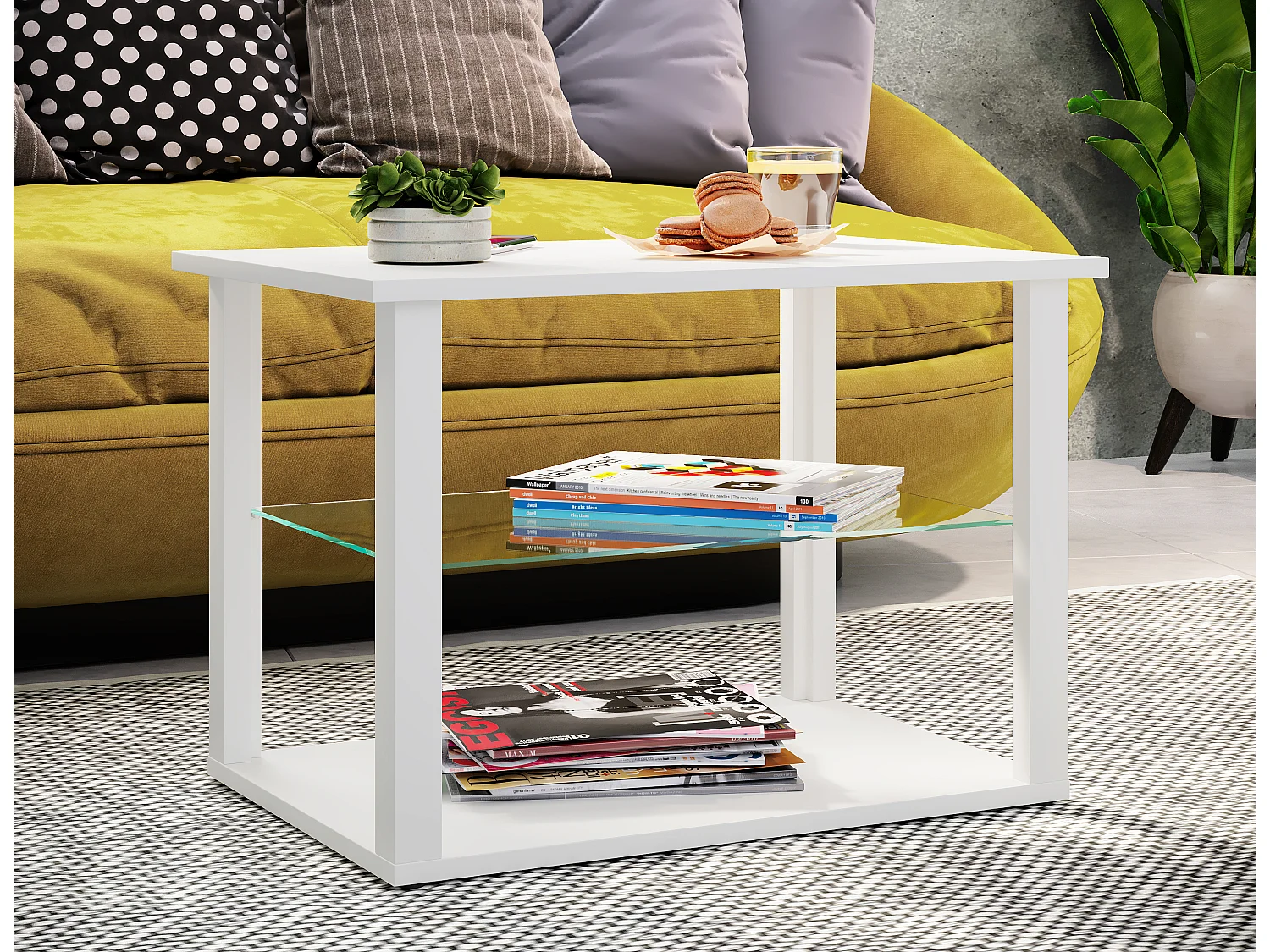 Side table & coffee table Wanilo White H. 45 x W. 65 x D. 45 cm