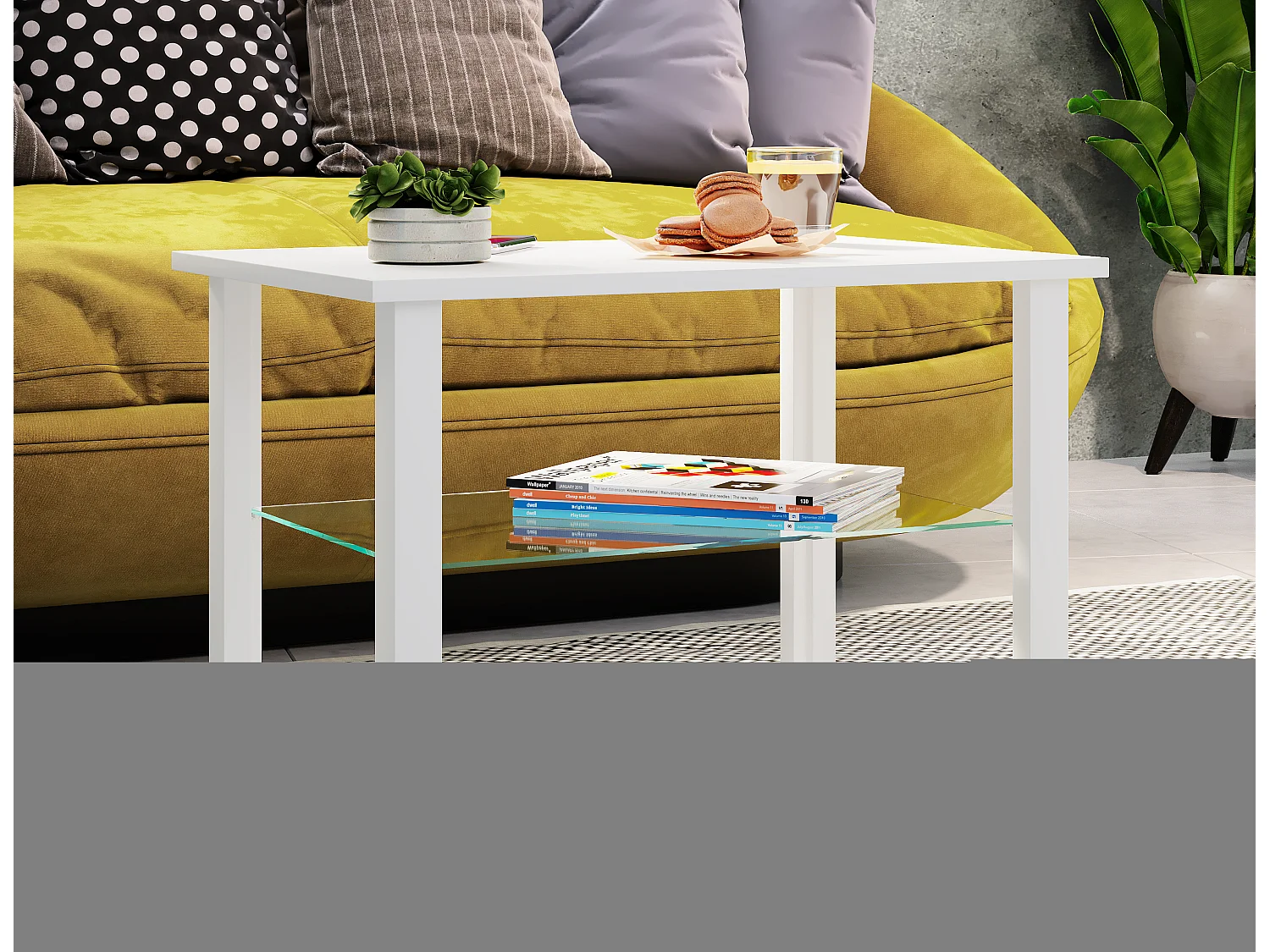 Side table & coffee table Wanilo White H. 45 x W. 65 x D. 45 cm