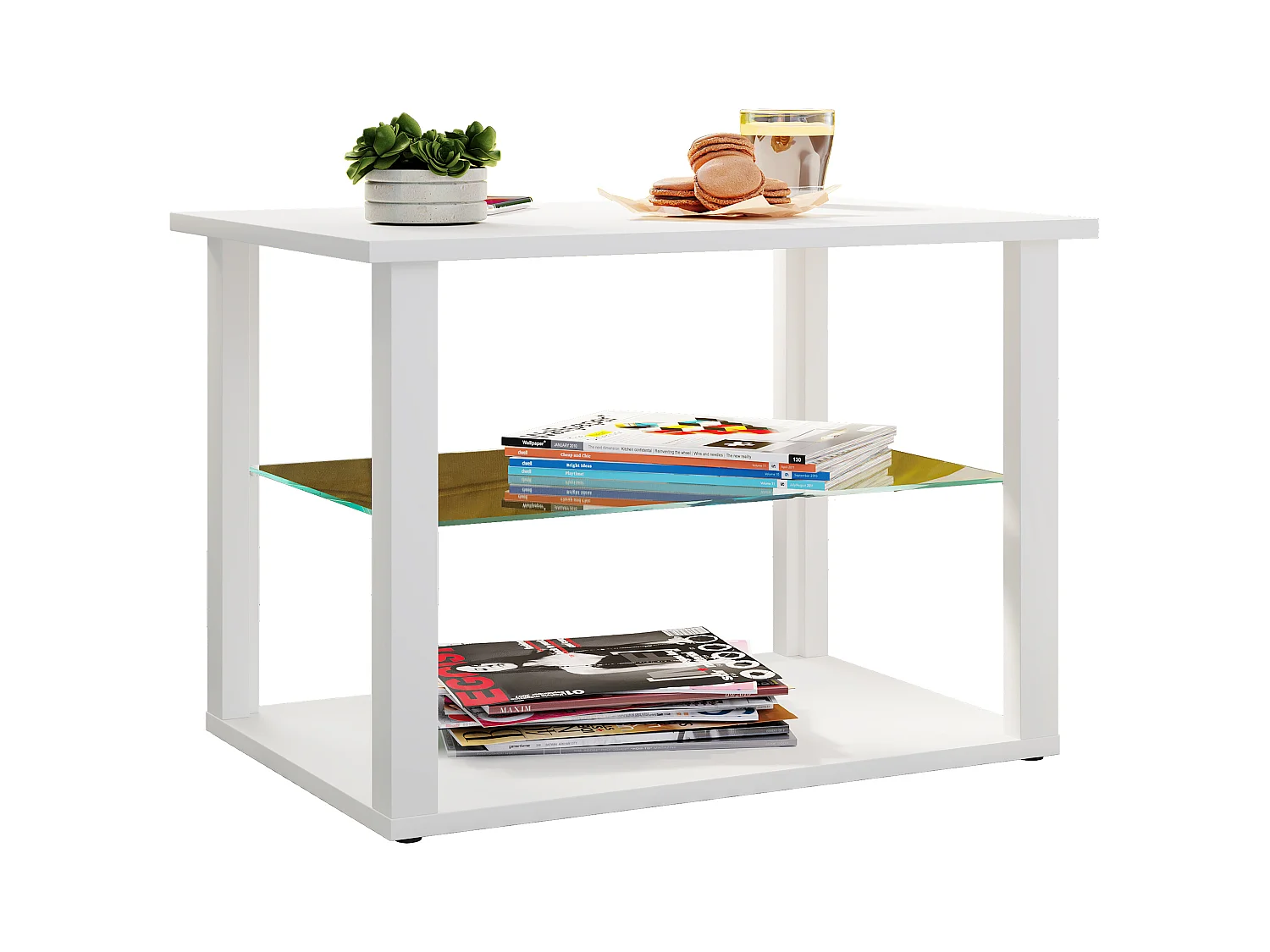 Side table & coffee table Wanilo White H. 45 x W. 65 x D. 45 cm