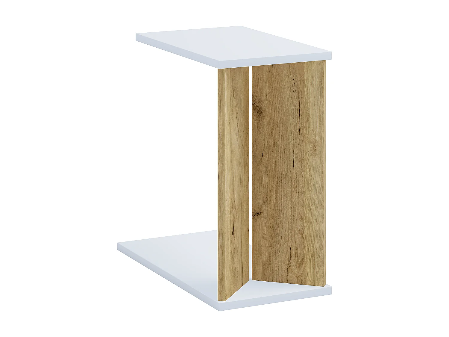 Side table & coffee table Nachto White / Honey oak H. 49 x W. 25 x D. 50 cm