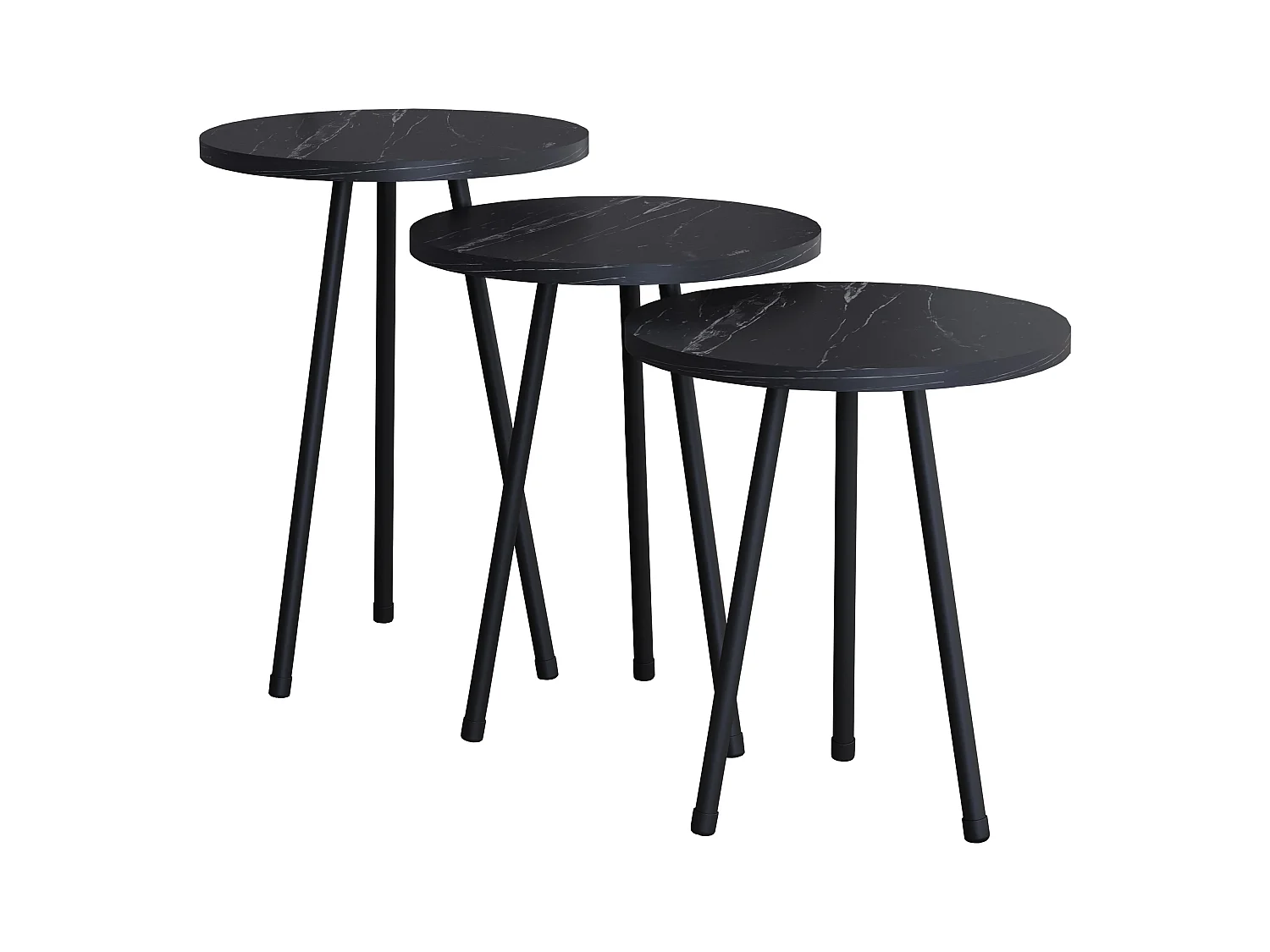 Side table & coffee table Mirola Black H. 52 x W. 34 x D. 34 cm