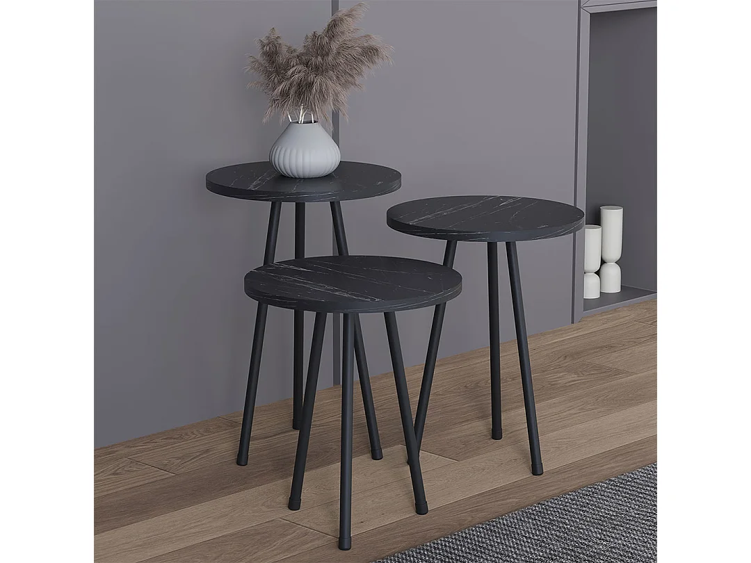 Side table & coffee table Mirola Black H. 52 x W. 34 x D. 34 cm