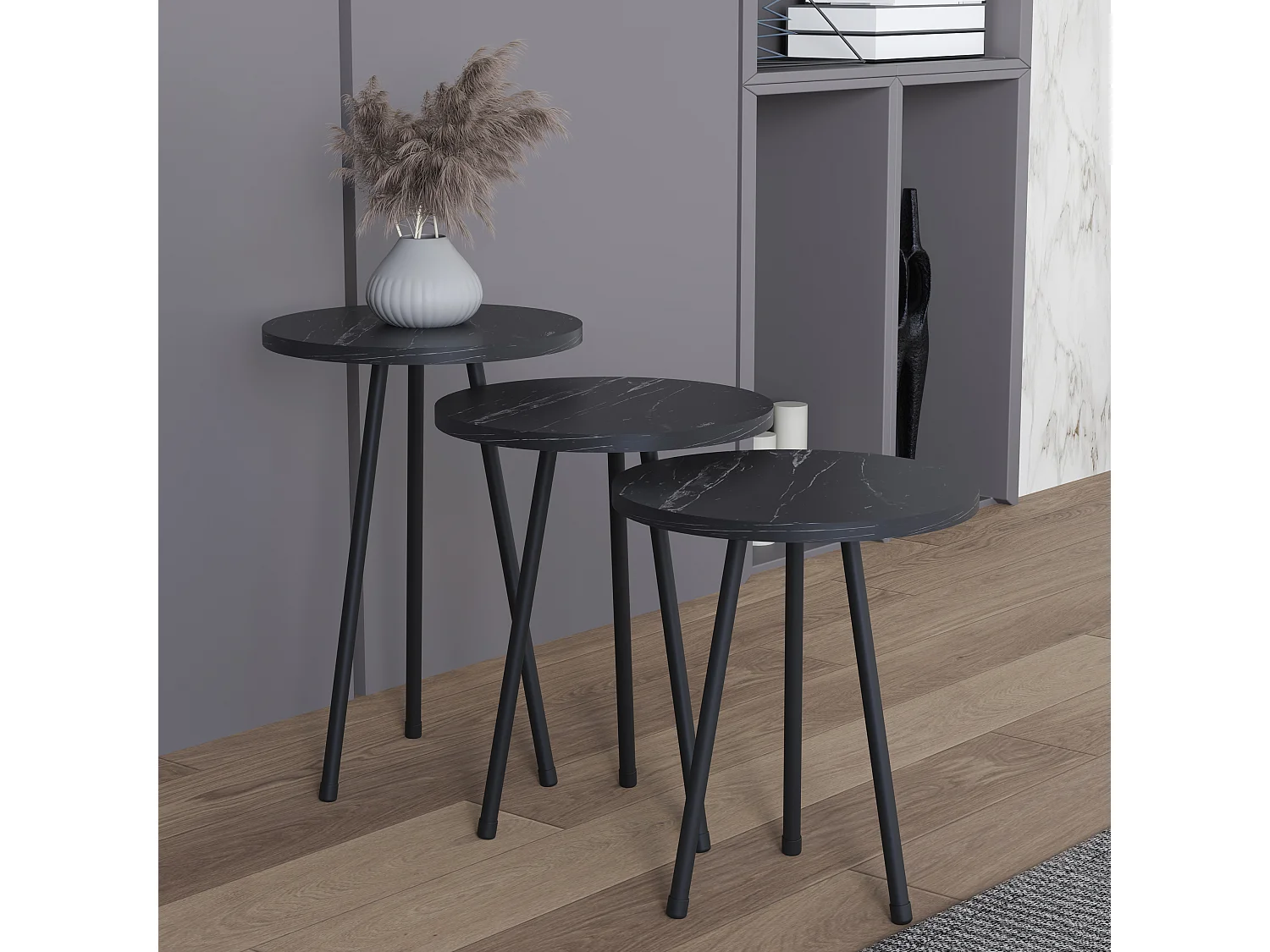 Side table & coffee table Mirola Black H. 52 x W. 34 x D. 34 cm