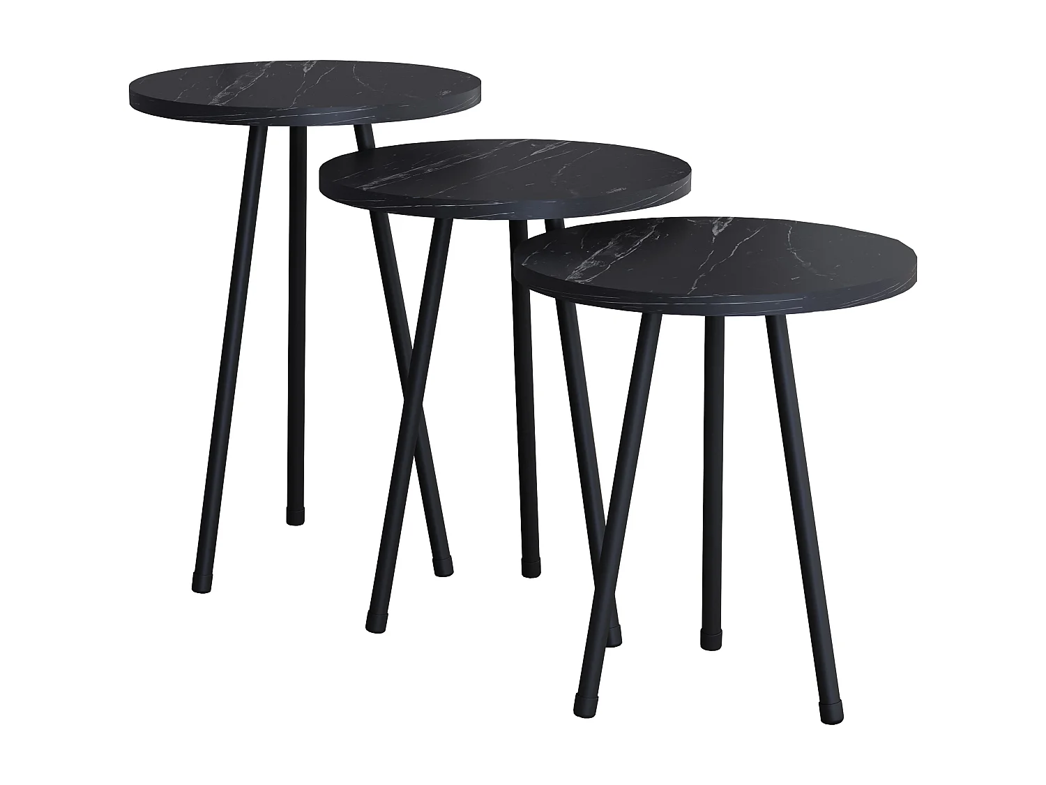 Side table & coffee table Mirola Black H. 52 x W. 34 x D. 34 cm