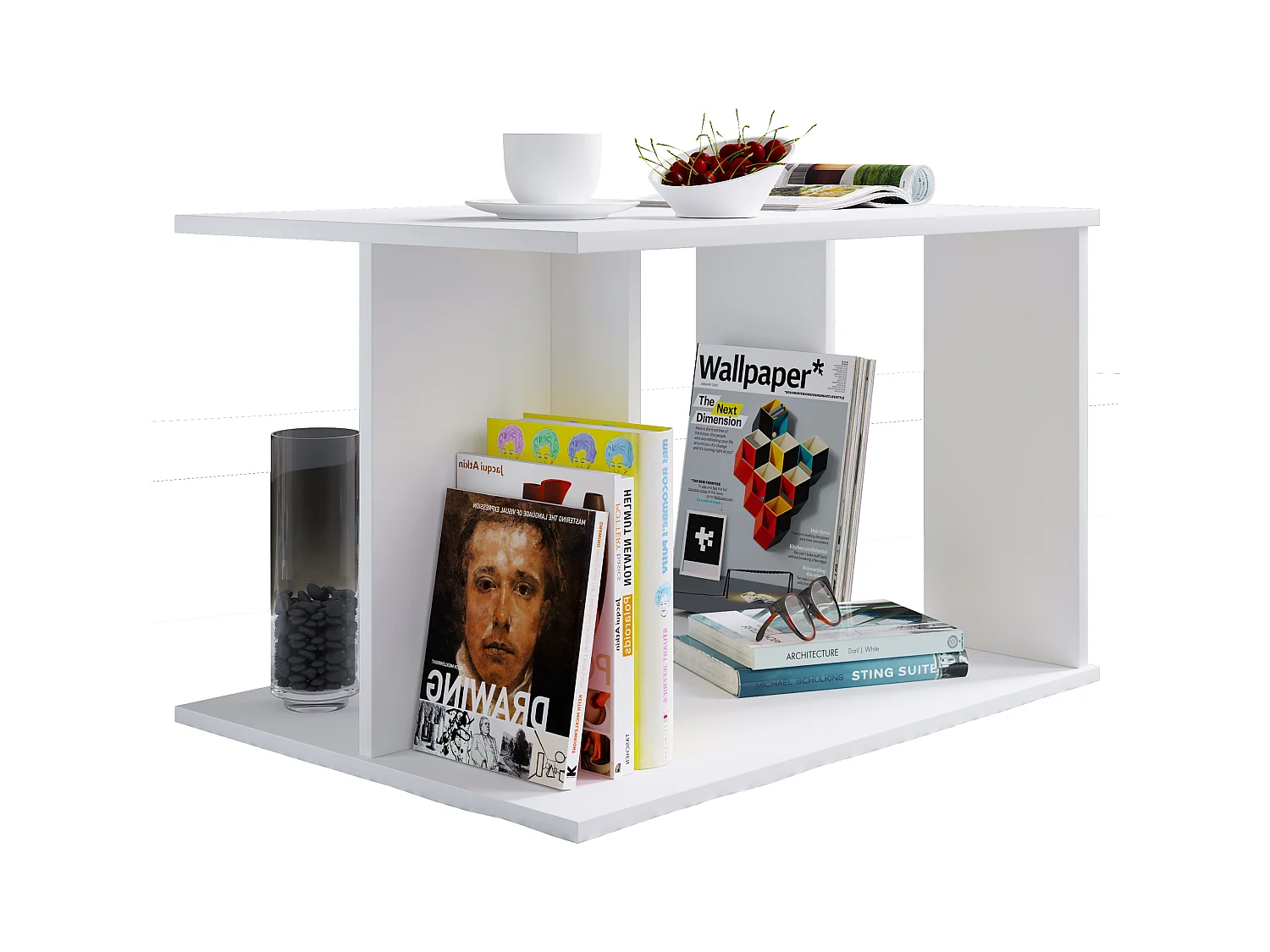 Side table & coffee table Kenzilo White H. 45 x W. 69 x D. 50 cm