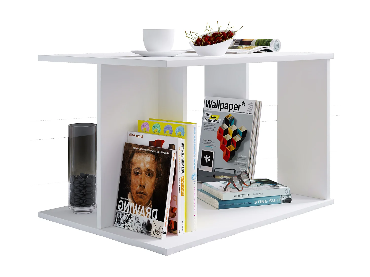 Side table & coffee table Kenzilo White H. 45 x W. 69 x D. 50 cm