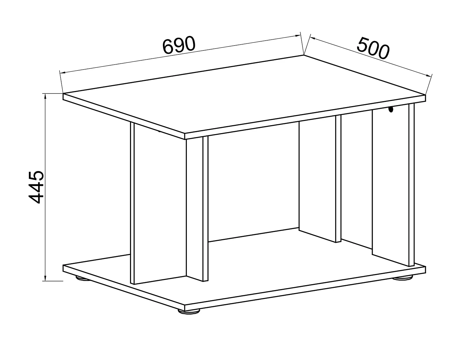Side table & coffee table Kenzilo White H. 45 x W. 69 x D. 50 cm