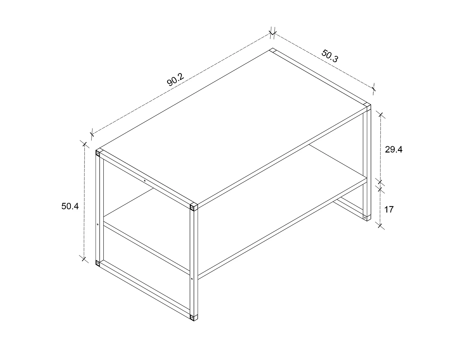 Side table & coffee table Insasi White H. 50 x W. 90 x D. 50 cm