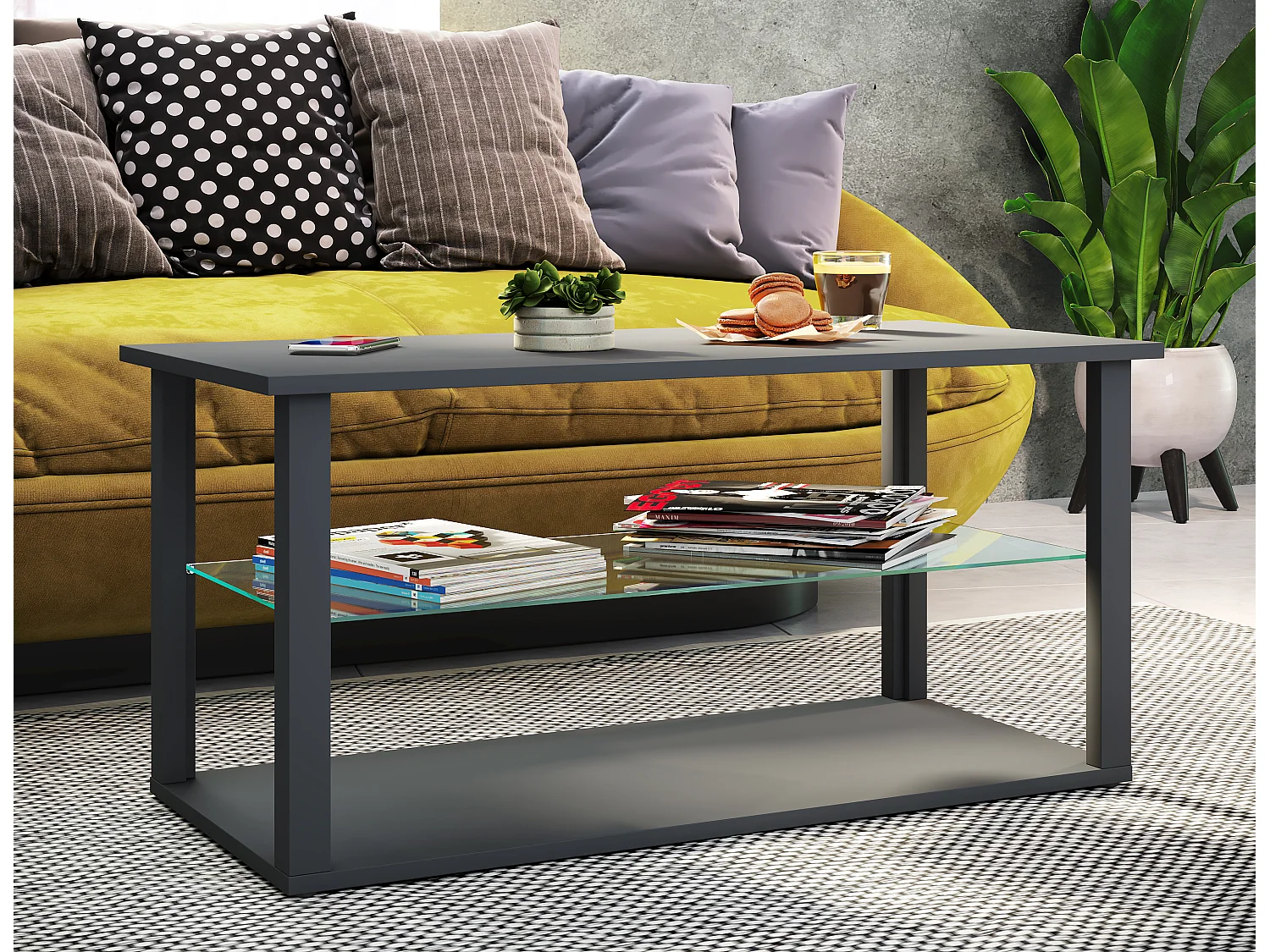 Drewno Sofabed Coffee Table Glass Wanilo L