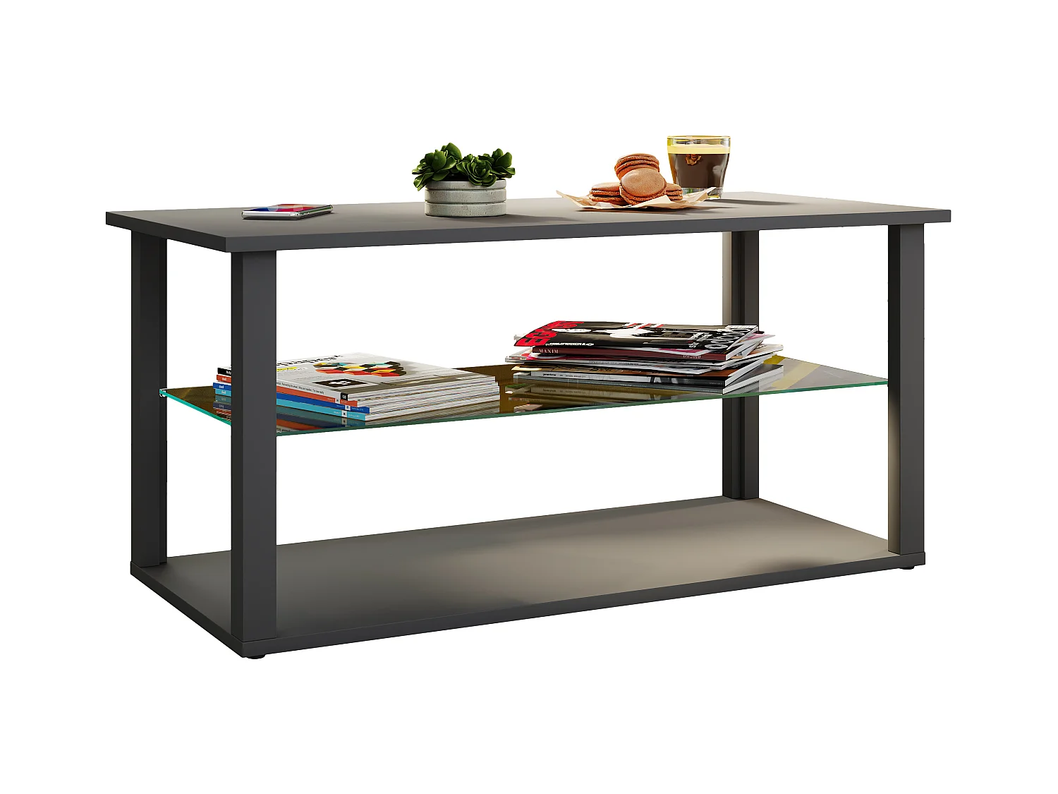Side table & coffee table Wanilo Anthracite H. 45 x W. 95 x D. 45 cm