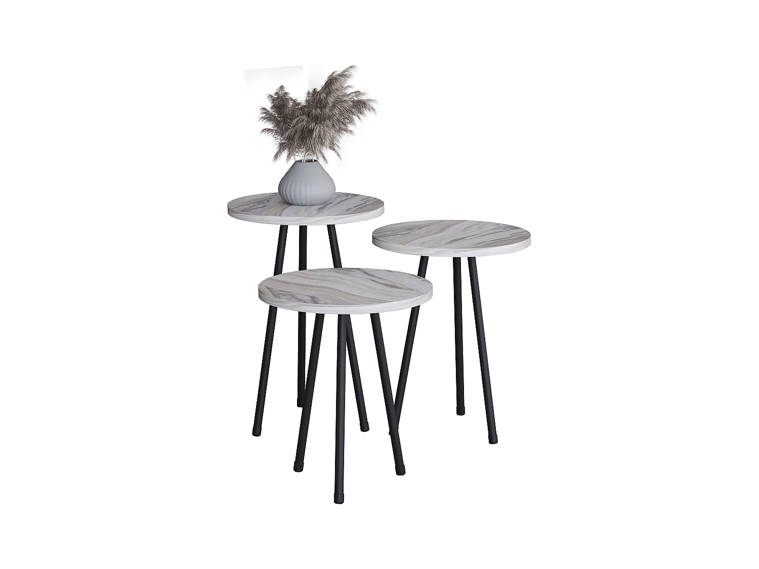 Side table & coffee table Mirola White H. 52 x W. 34 x D. 34 cm