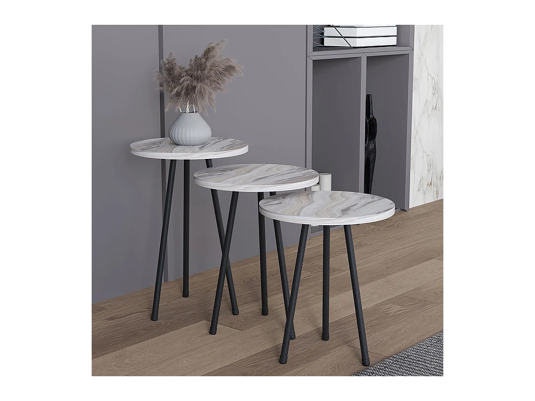 Side table & coffee table Mirola White H. 52 x W. 34 x D. 34 cm