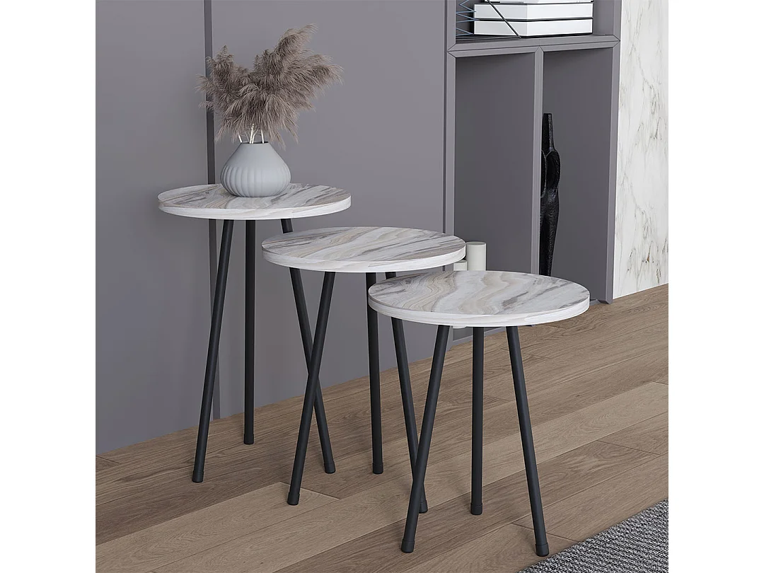 Side table & coffee table Mirola White H. 52 x W. 34 x D. 34 cm