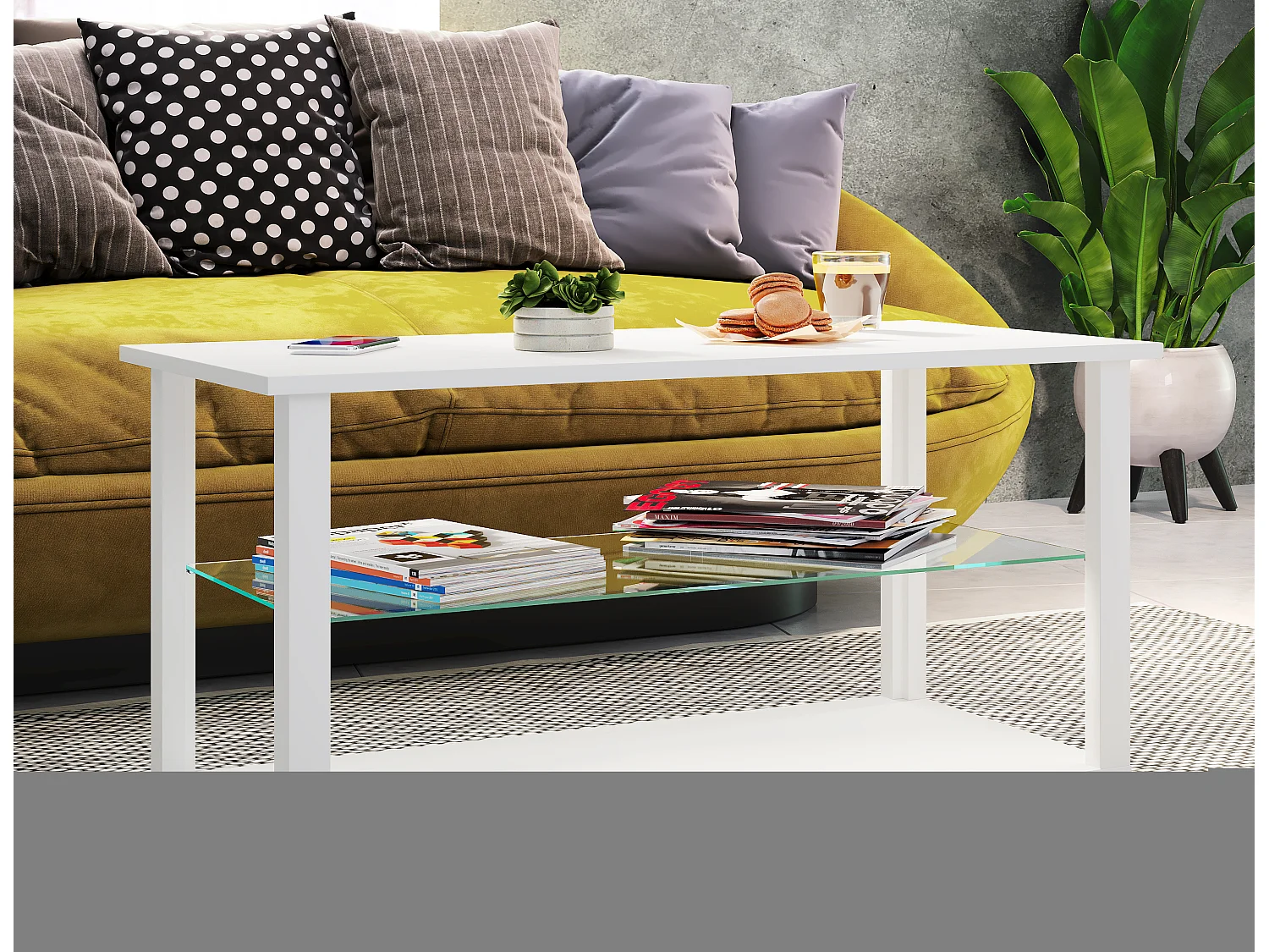 Drewno Sofabed Coffee Table Glass Wanilo L