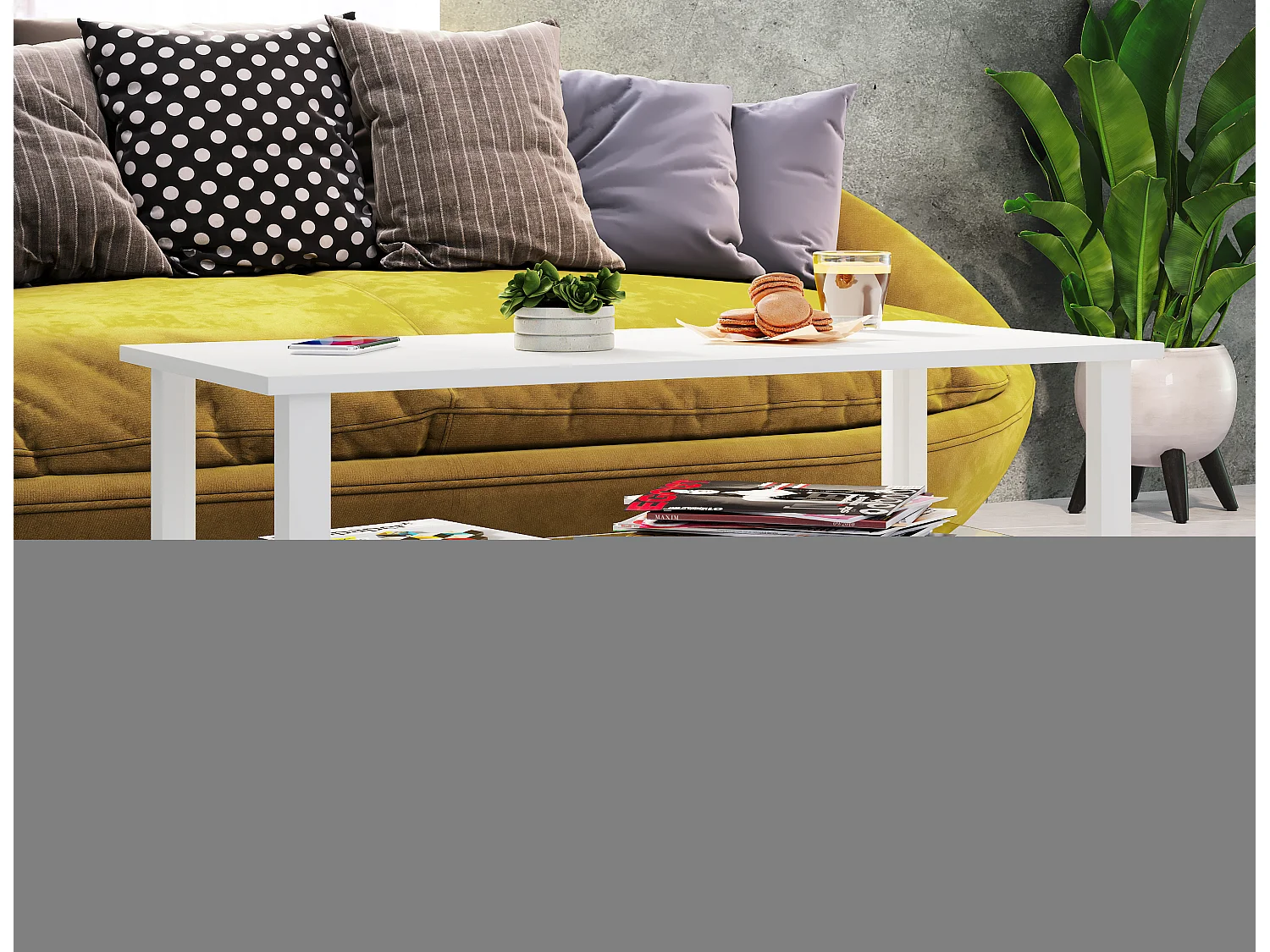 Side table & coffee table Wanilo White H. 45 x W. 95 x D. 45 cm