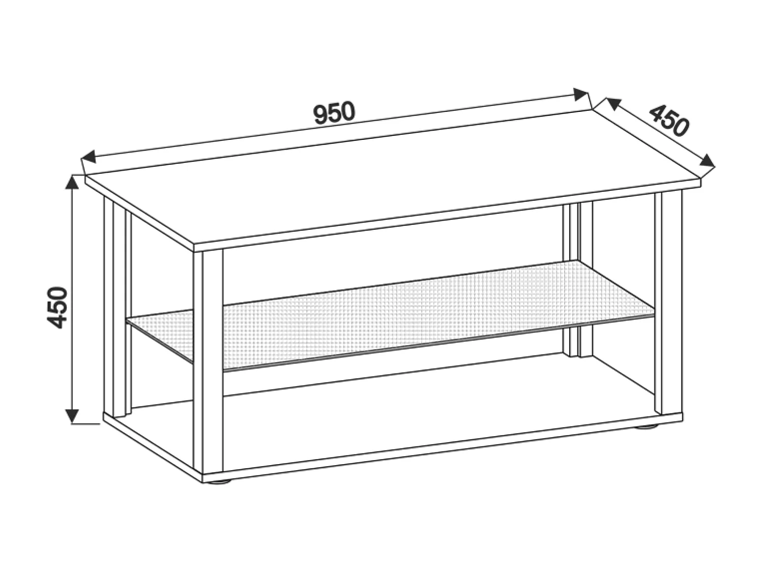 Side table & coffee table Wanilo White H. 45 x W. 95 x D. 45 cm