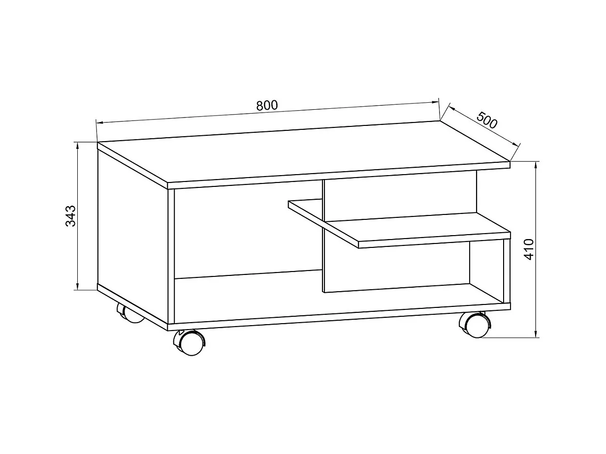 Side table & coffee table Stango Anthracite / honey oak Dimensions approx. H. 41 x W. 80 x D. 50 cm