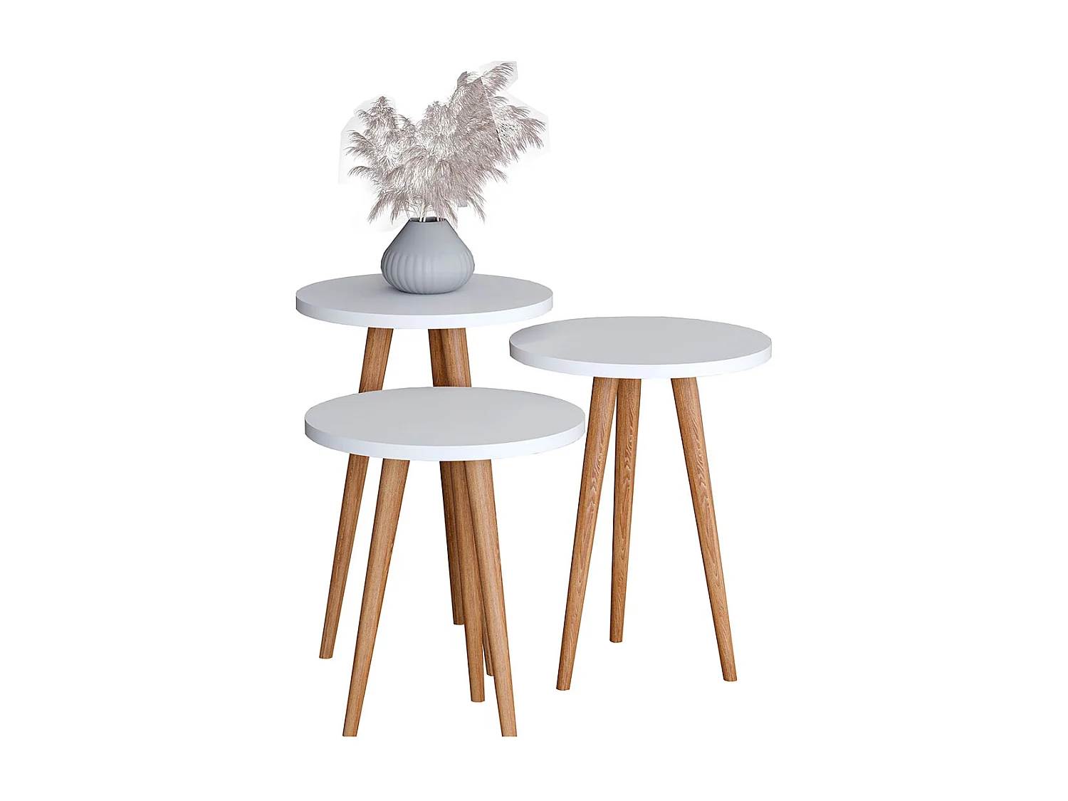 Side table & coffee table Barilo White H. 52 x W. 34 x D. 34 cm