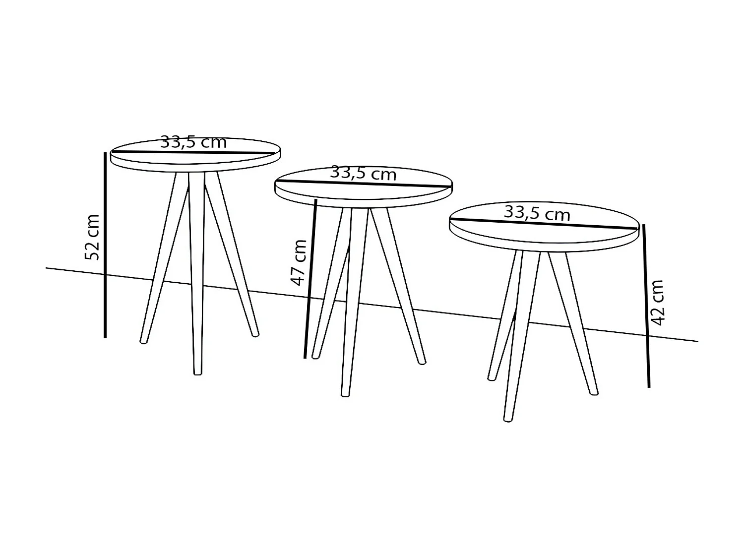 Side table & coffee table Barilo White H. 52 x W. 34 x D. 34 cm