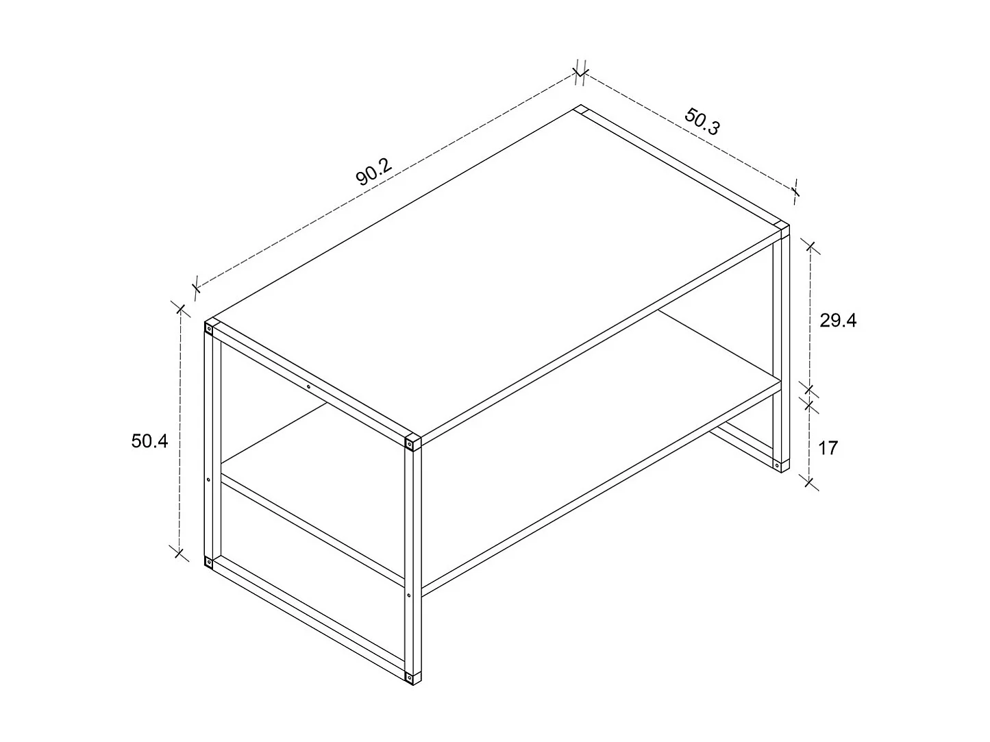 Side table & coffee table Insasi Honey oak H. 50 x W. 90 x D. 50 cm