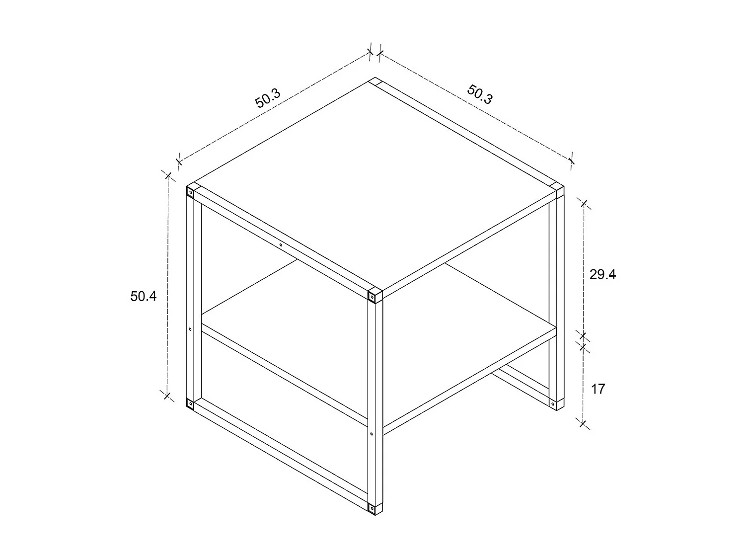 Side table & coffee table Insasi Honey oak H. 50 x W. 50 x D. 50 cm