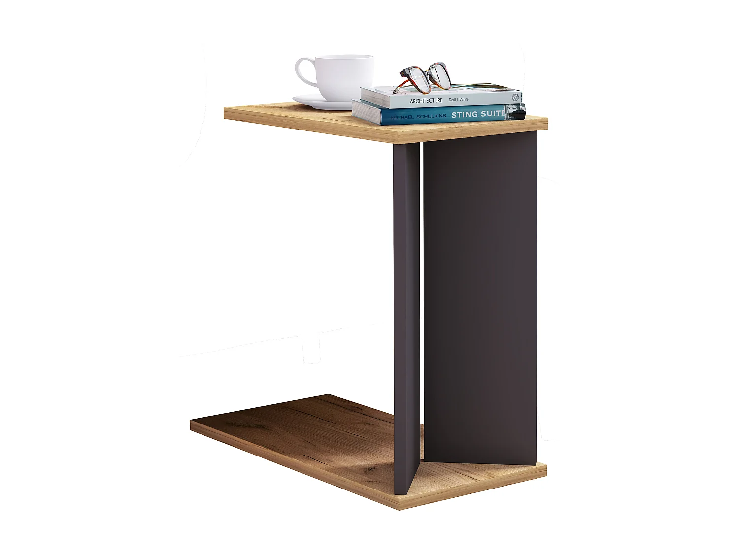 Table d'appoint en bois VCM Table basse Table de salon Table basse Nachto M (chêne miel / anthracite)