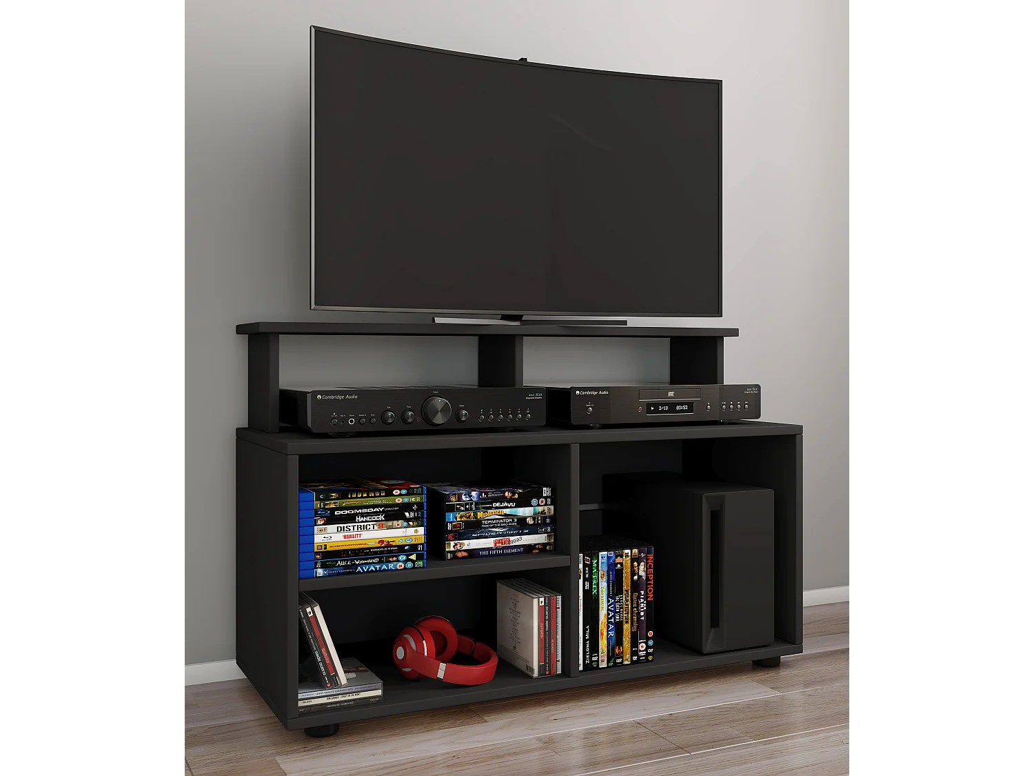 TV Furniture Balansia Black H. 59 x W. 90 x D. 36 cm