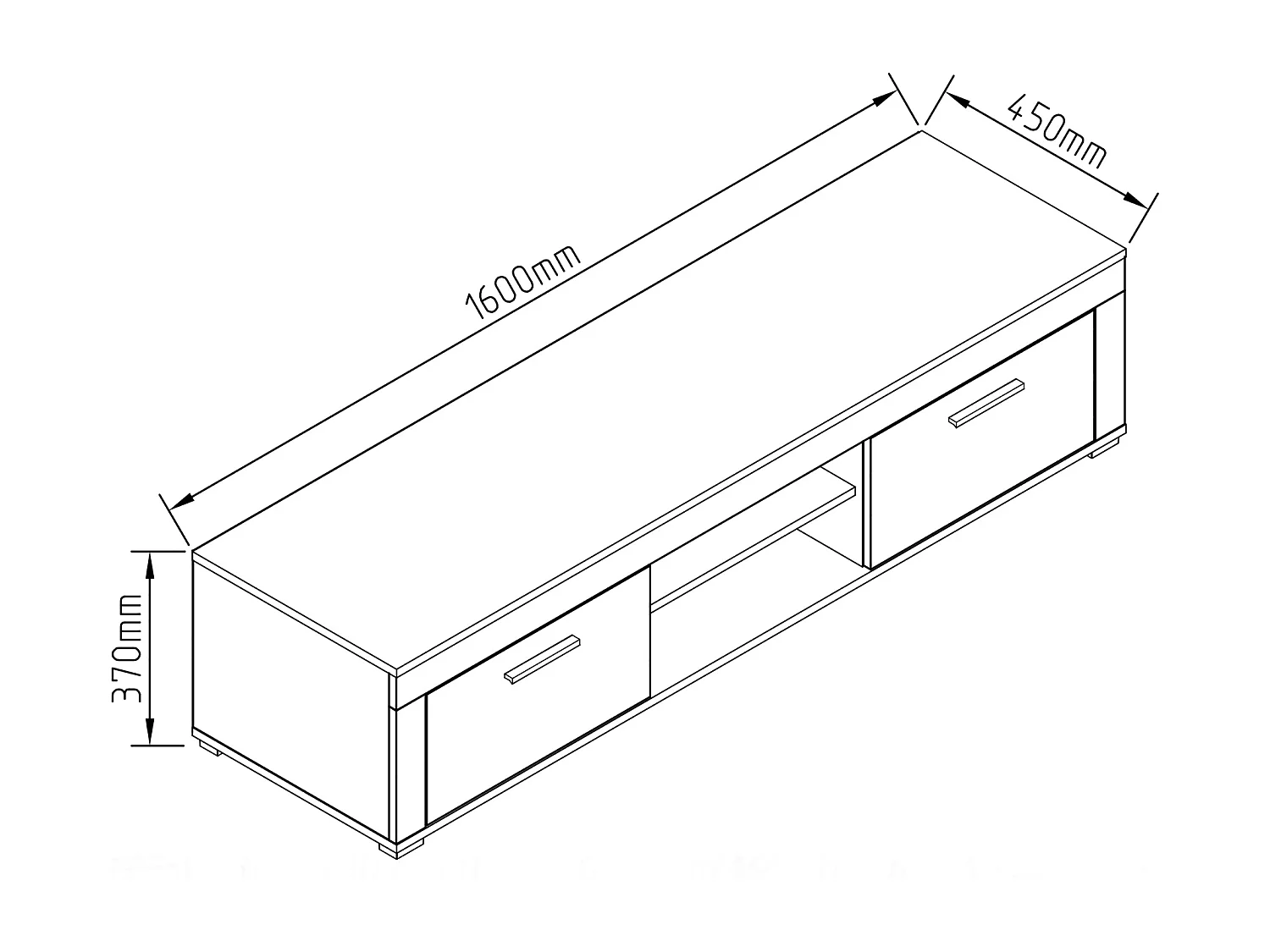 TV Furniture Usilo White H. 37 x W. 160 x D.45cm