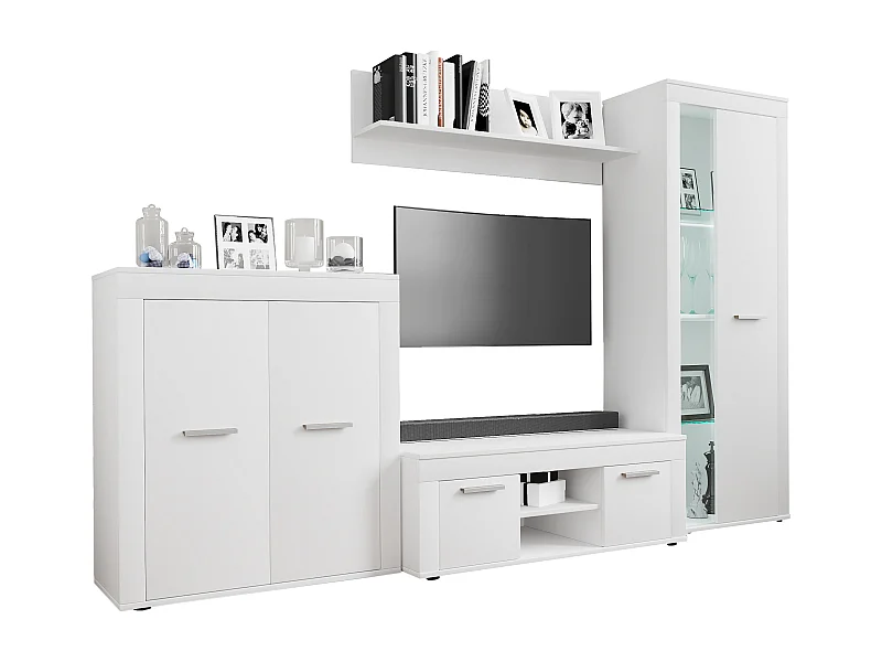 TV Furniture Usilo White H. 159 x W. 242 x D. 37 cm