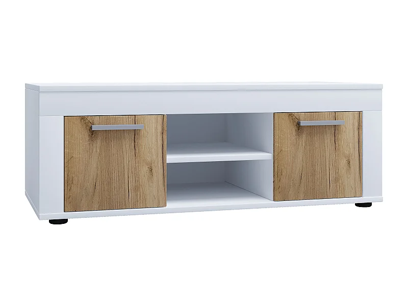 TV Furniture Usilo White / Honey oak H. 37 x W. 102 x D. 45 cm