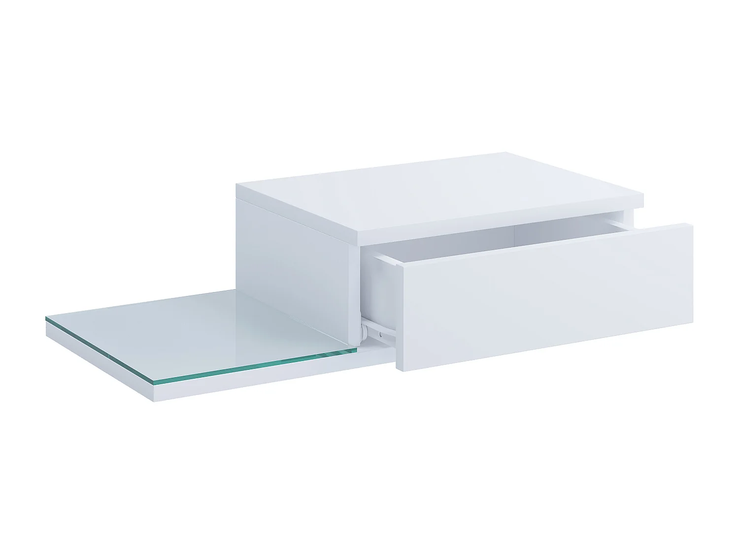 bedside table Konsila White H. 15 x W. 65 x D. 30 cm