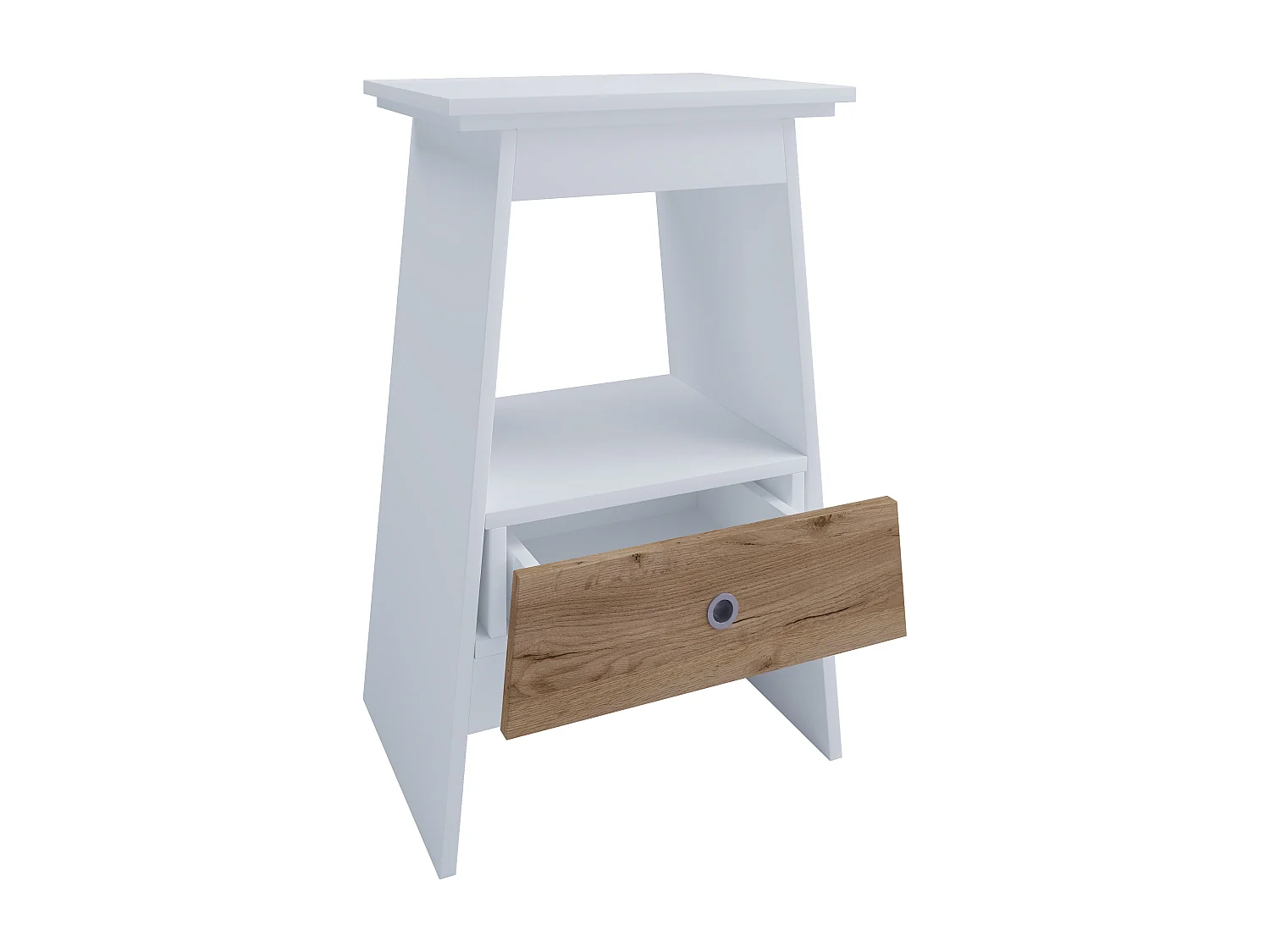 bedside table Spidali White / Honey oak H. 73 x W. 45 x D. 35 cm