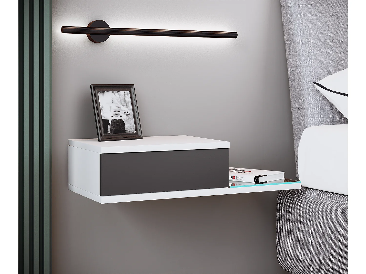 Design Wandschublade Nachttisch Regal Konsila L