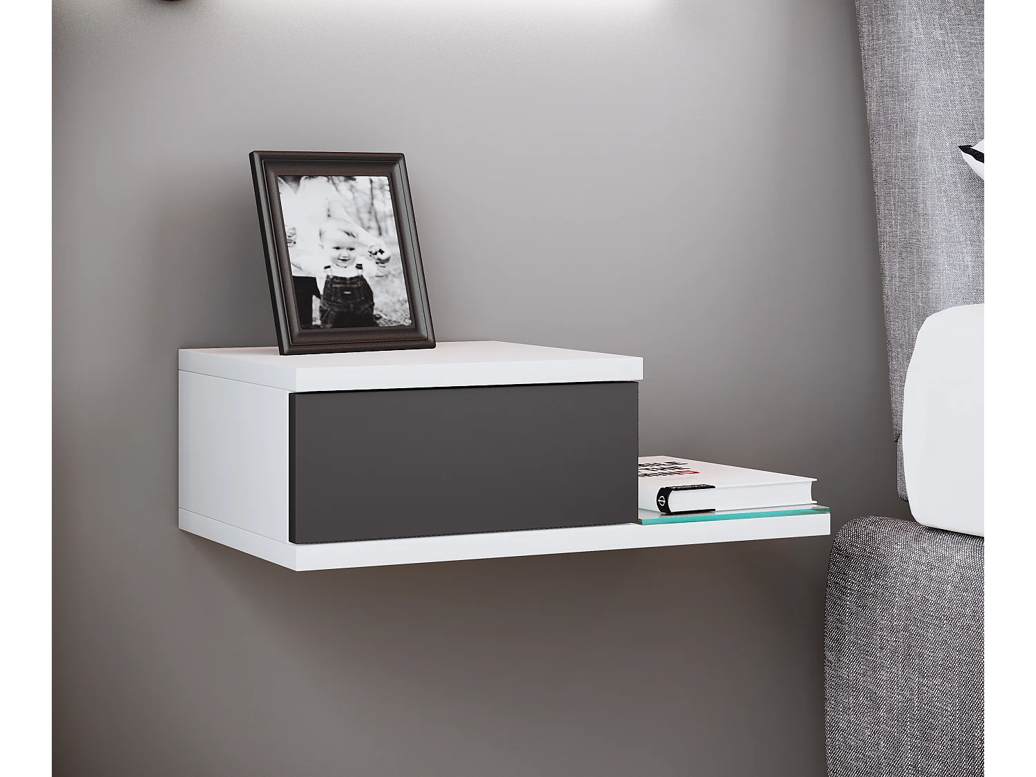 Design Wandschublade Nachttisch Regal Konsila M