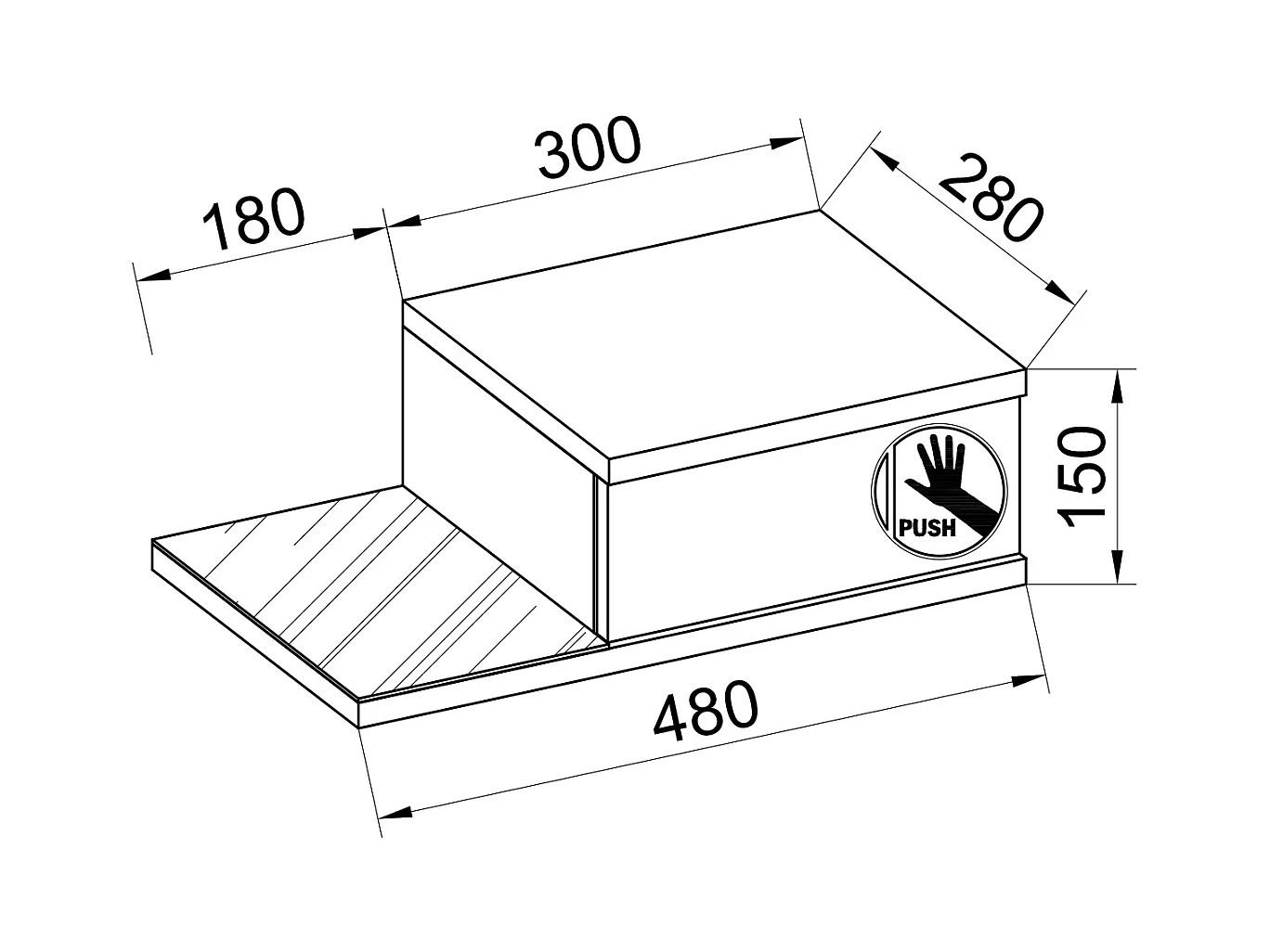 Design Wandschublade Nachttisch Regal Konsila M