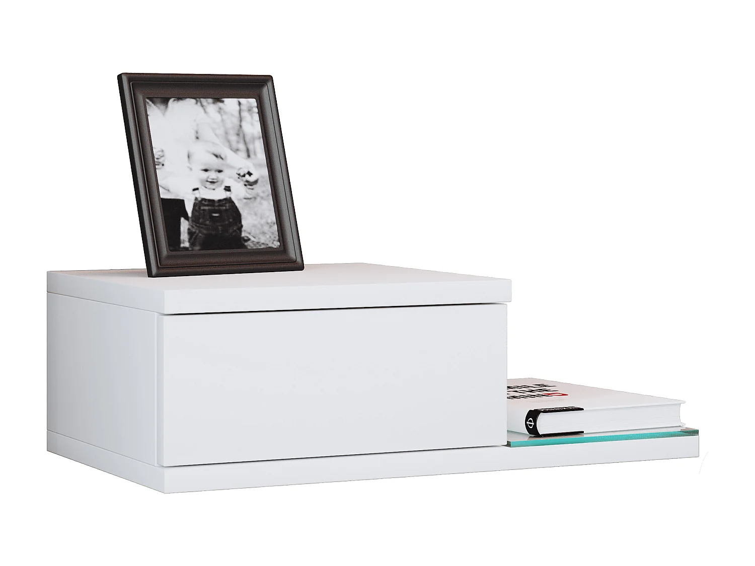 bedside table Konsila White H. 15 x W. 48 x D. 28 cm