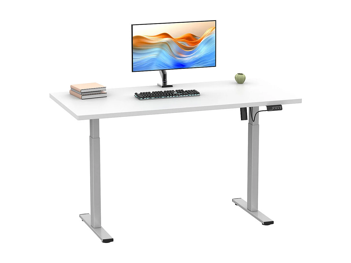 Desk Lona Silver / White H. 71-120 x W. 110 x D. 50 cm