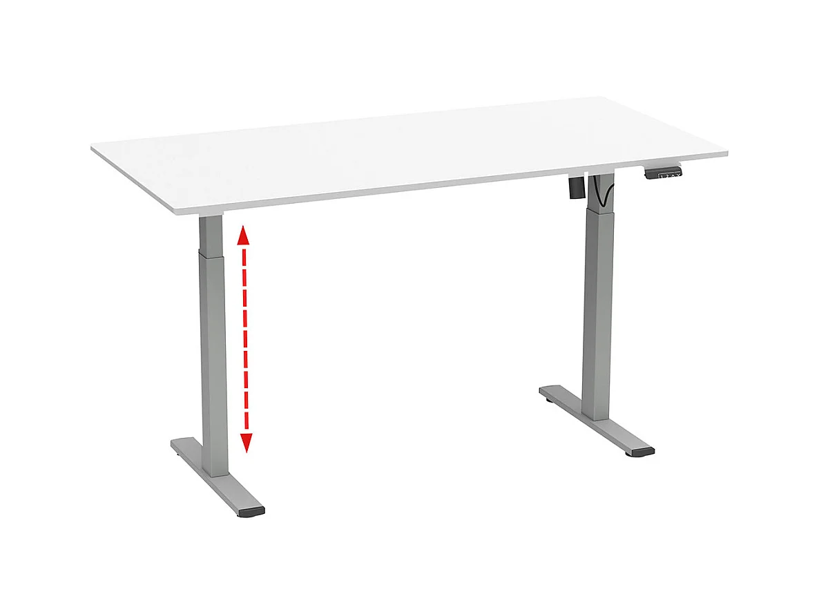Desk Lona Silver / White H. 71-120 x W. 110 x D. 50 cm