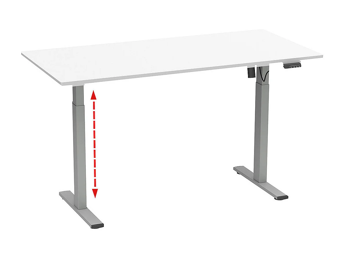 Desk Lona Silver / White H. 71-120 x W. 110 x D. 80 cm