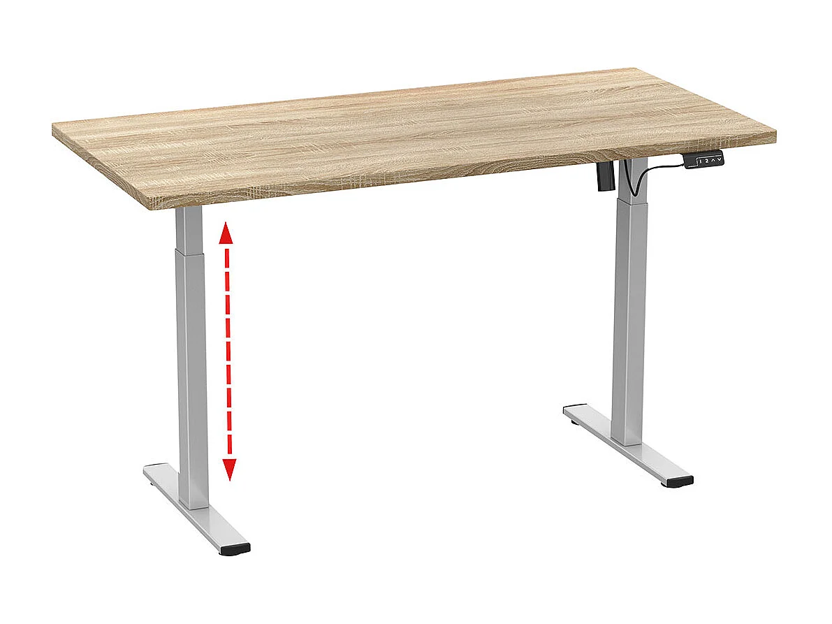 Desk Lona Silver / Sonoma oak H. 71-120 x W. 110 x D. 80 cm