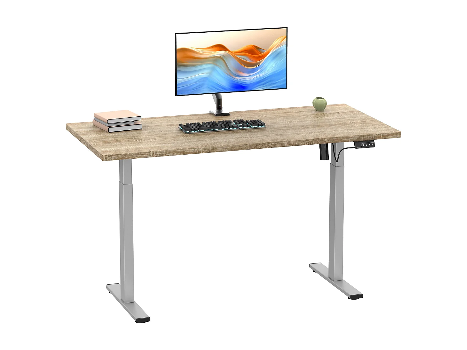 Desk Lona Silver / Sonoma oak H. 71-120 x W. 110 x D. 80 cm