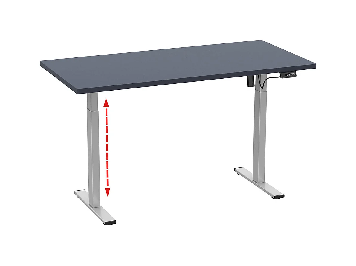 Desk Lona Silver / Anthracite H. 71-120 x W. 110 x D. 80 cm