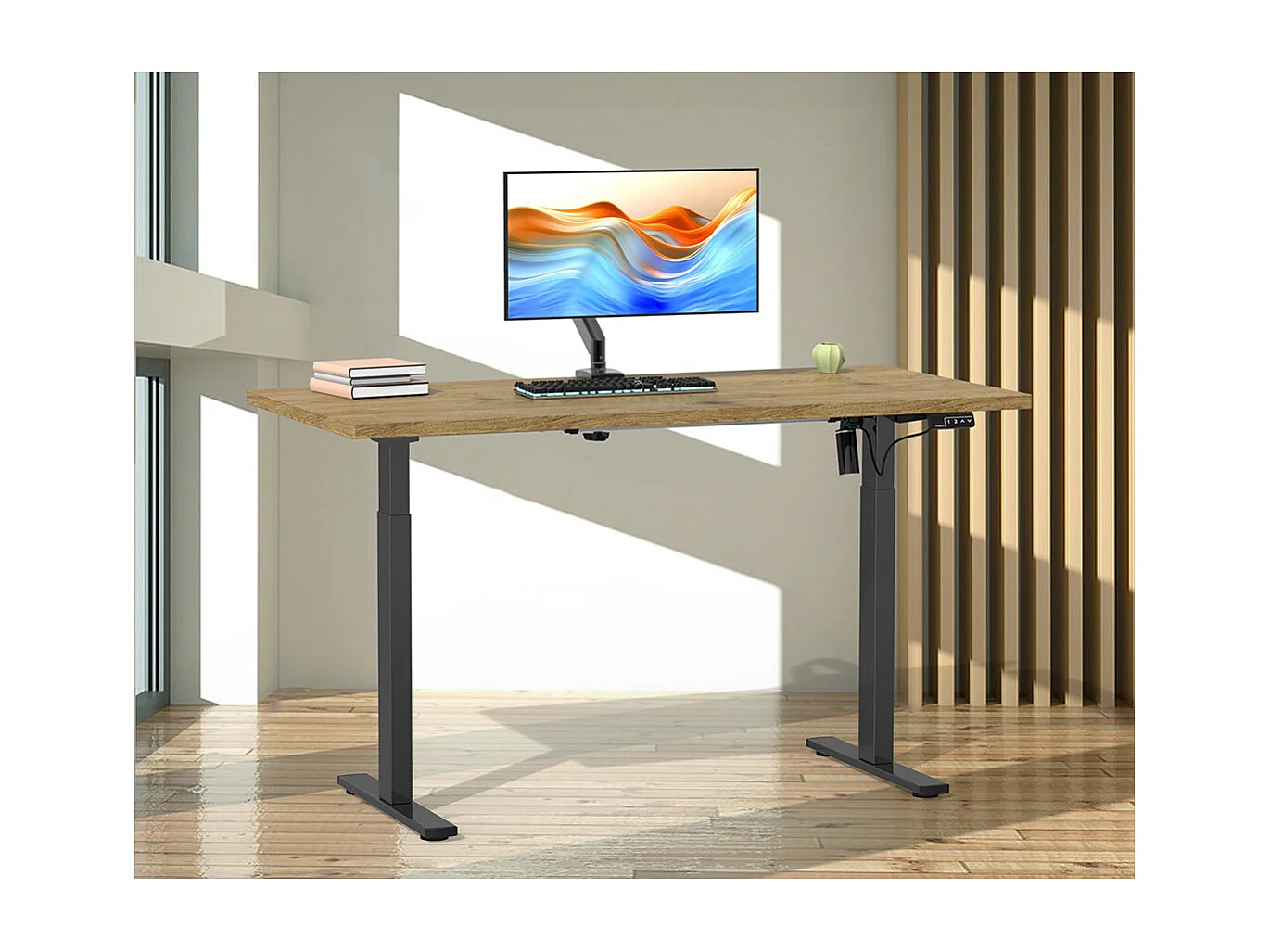 Schreibtisch Bürotisch höhenverstellbar Lona 110x50