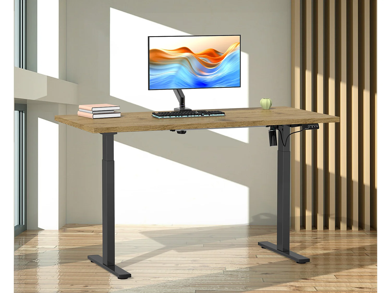 Schreibtisch Bürotisch höhenverstellbar Lona 110x50