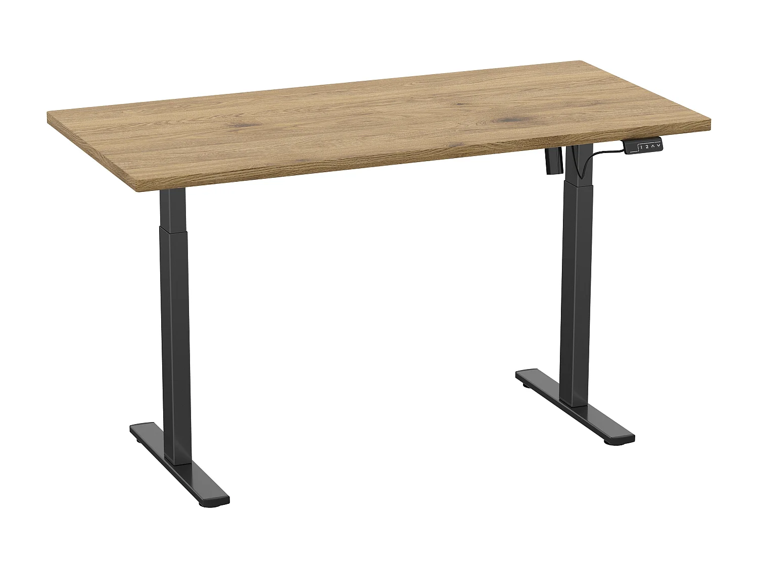 Desk Lona Black / Honey oak H. 71-120 x W. 110 x D. 50 cm