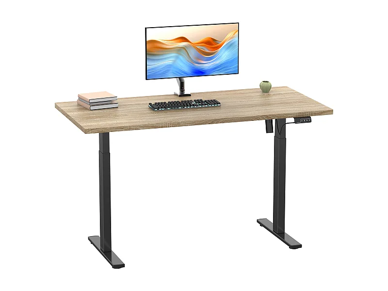 Desk Lona Black / Sonoma oak H. 71-120 x W. 140 x D. 80 cm