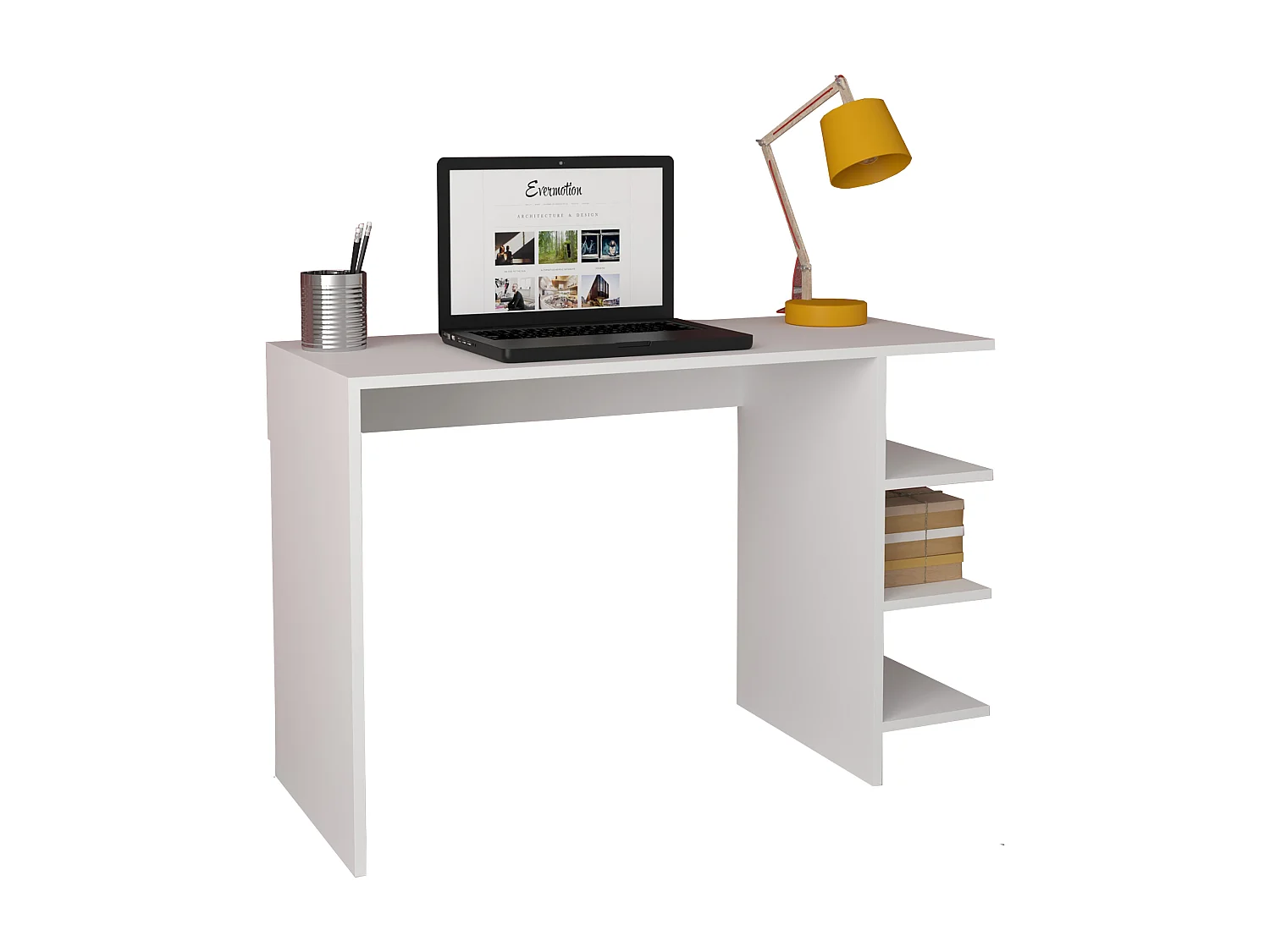 VCM bureau en bois table d'ordinateur table de travail table de bureau Denkas (blanc)