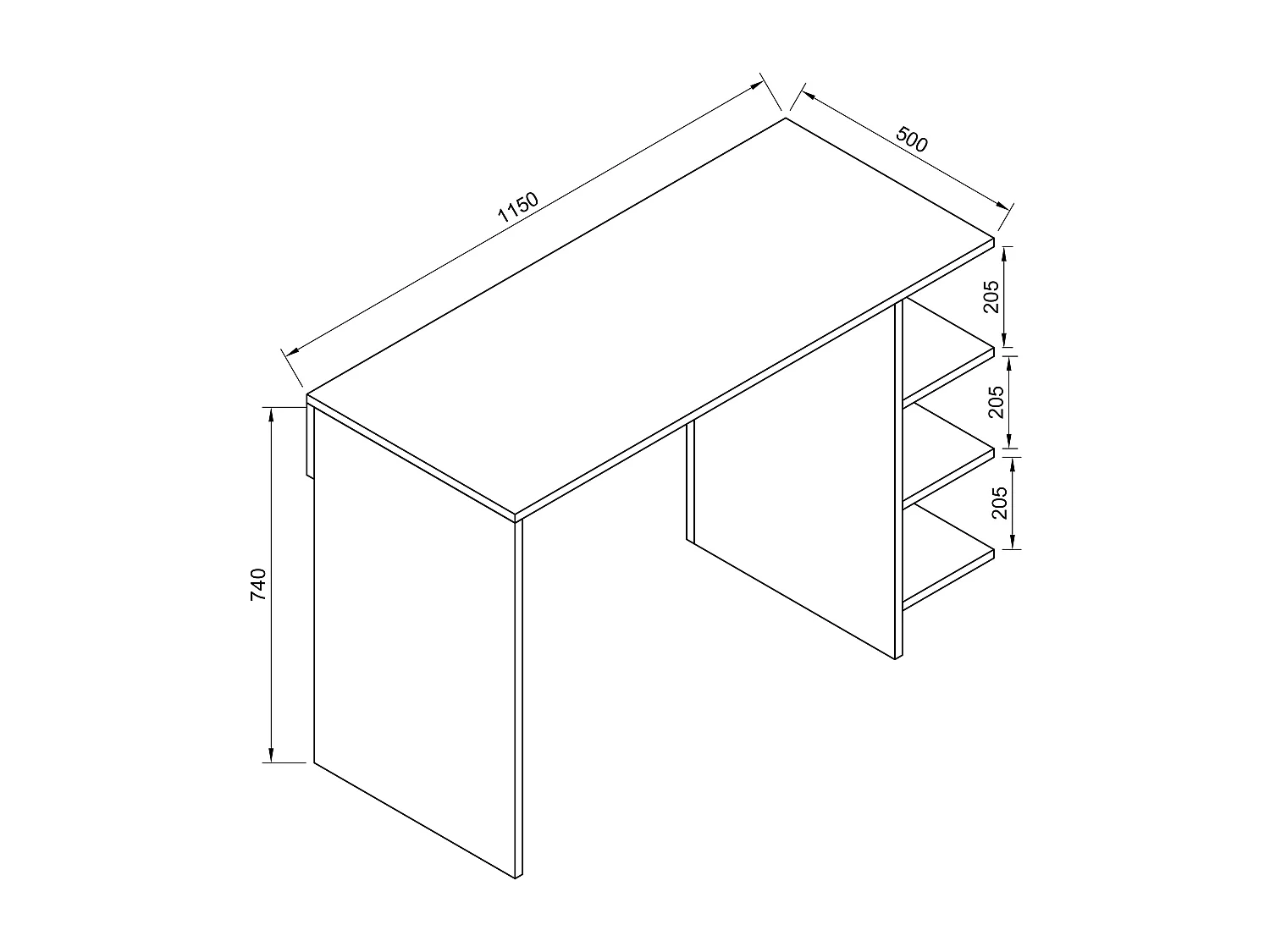 VCM bureau en bois table d'ordinateur table de travail table de bureau Denkas (blanc)