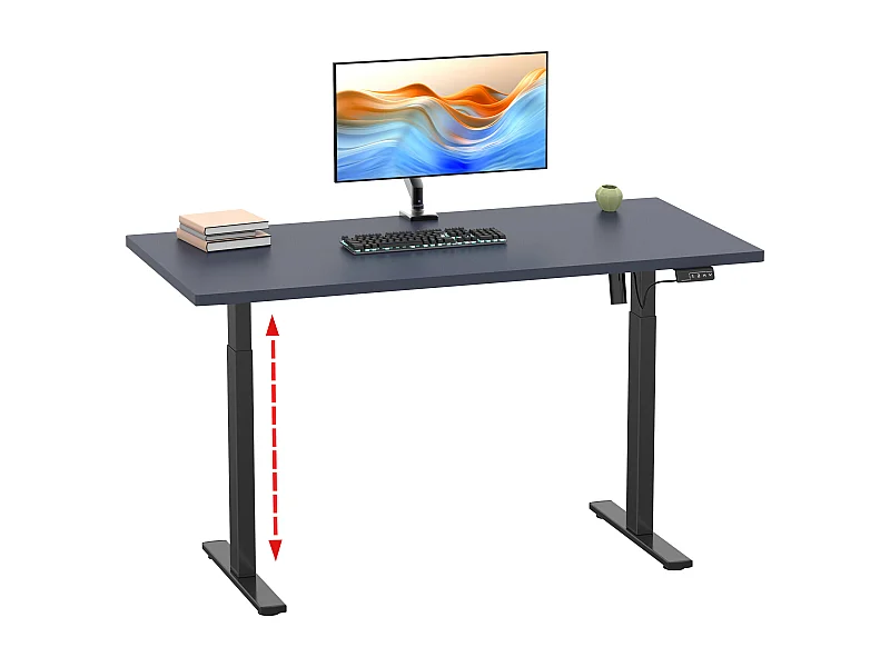 Desk Lona Black / Anthracite H. 71-120 x W. 110 x D. 80 cm