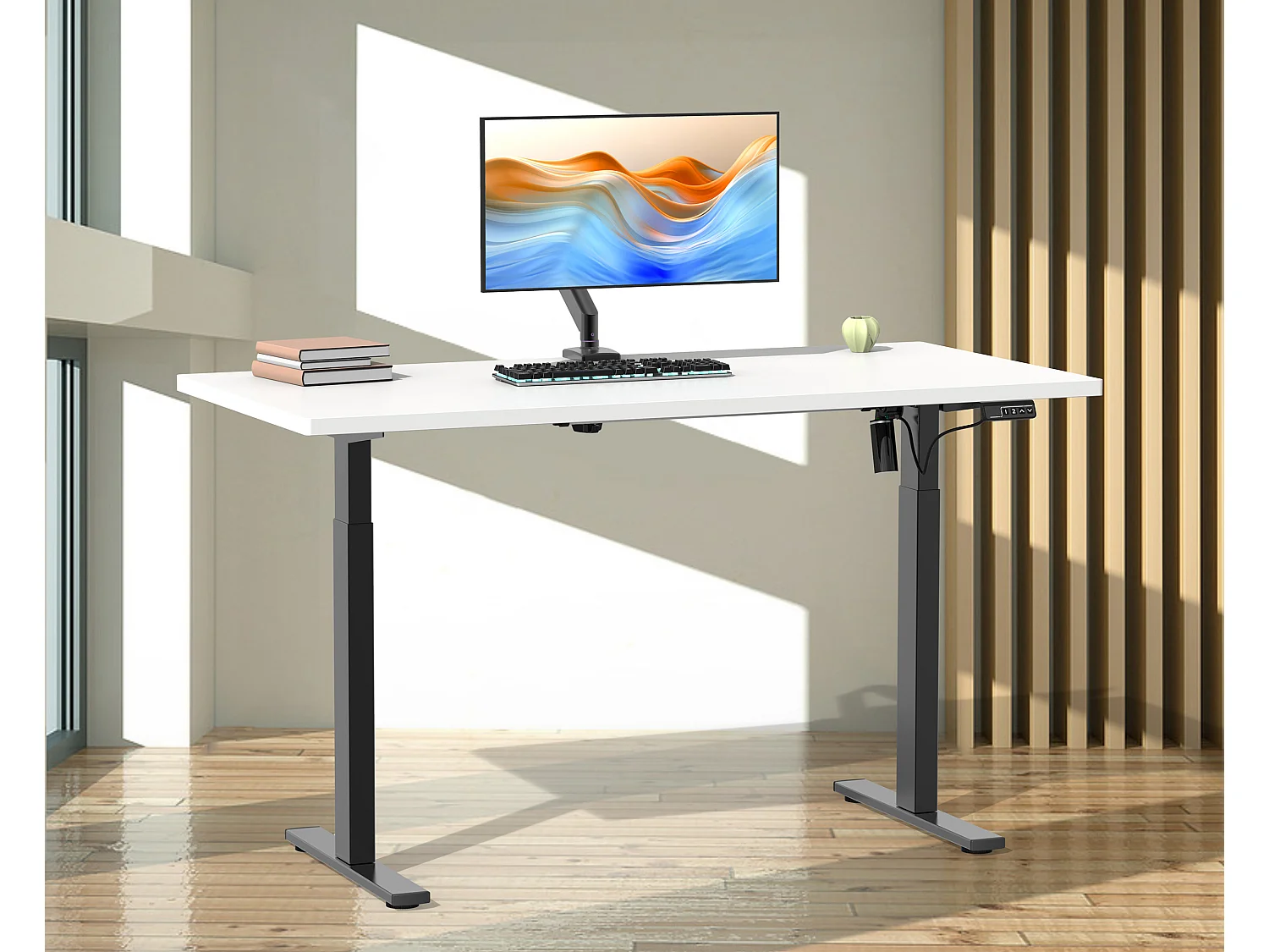 Schreibtisch Bürotisch höhenverstellbar Lona 140x80